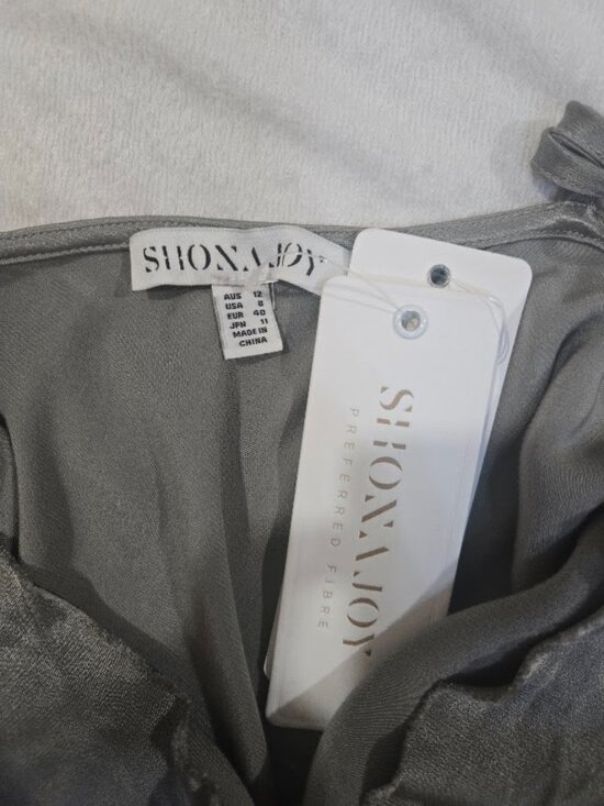 NWT Shona Joy La Lune Bias Cowl Midi Dress In Sage Size USA8 - Picture 11 of 15